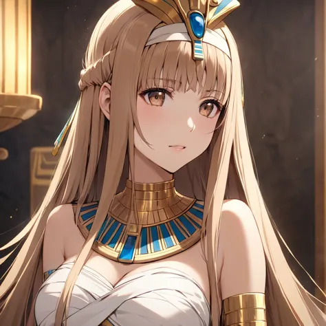 ((highest quality)), ((masterpiece)), (detailed), （perfect face）、the woman who is tutankhamun of ancient egypt is yuuki asuna, w...