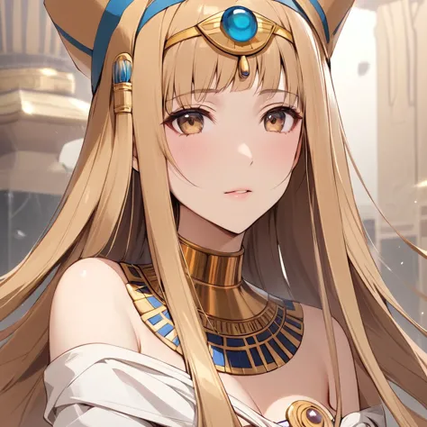 ((highest quality)), ((masterpiece)), (detailed), （perfect face）、the woman who is tutankhamun of ancient egypt is yuuki asuna, w...