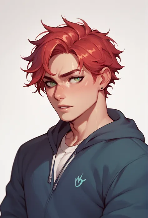 boy, Red-Haired, hairless, light green eyes