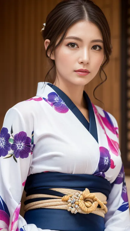 ((highest quality, 8k, masterpiece: 1.3)), sharp focus: 1.2, beautiful woman with perfect figure: 1.4, (kimono), highly detailed...