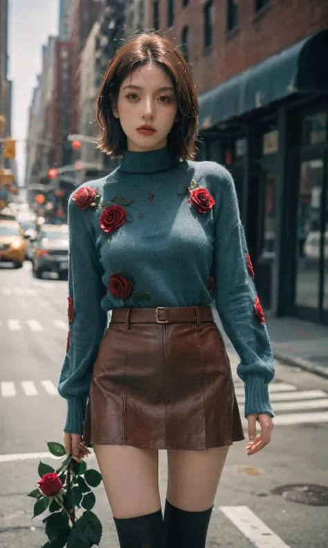 xxmixgirl,1 female, detailed eyes,detailed face , detailed thighs, on street in new york, detailed background, cinematic shadow,...