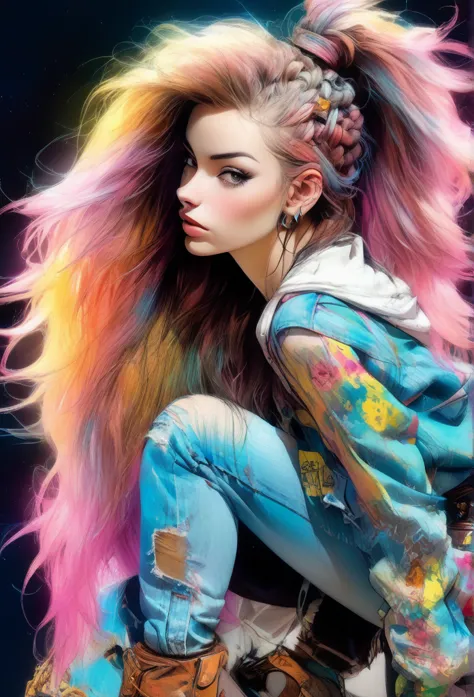 (best quality,4k,8k,highres,masterpiece:1.2),ultra-detailed,(realistic,photorealistic,photo-realistic:1.37),1 girl,hip-hop style...