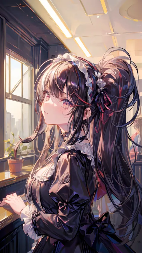 ((streaked hair, messy hair, big hair)), ((expressive hair)), lolita hairband, cinematic lighting, bust chart, first-person view...