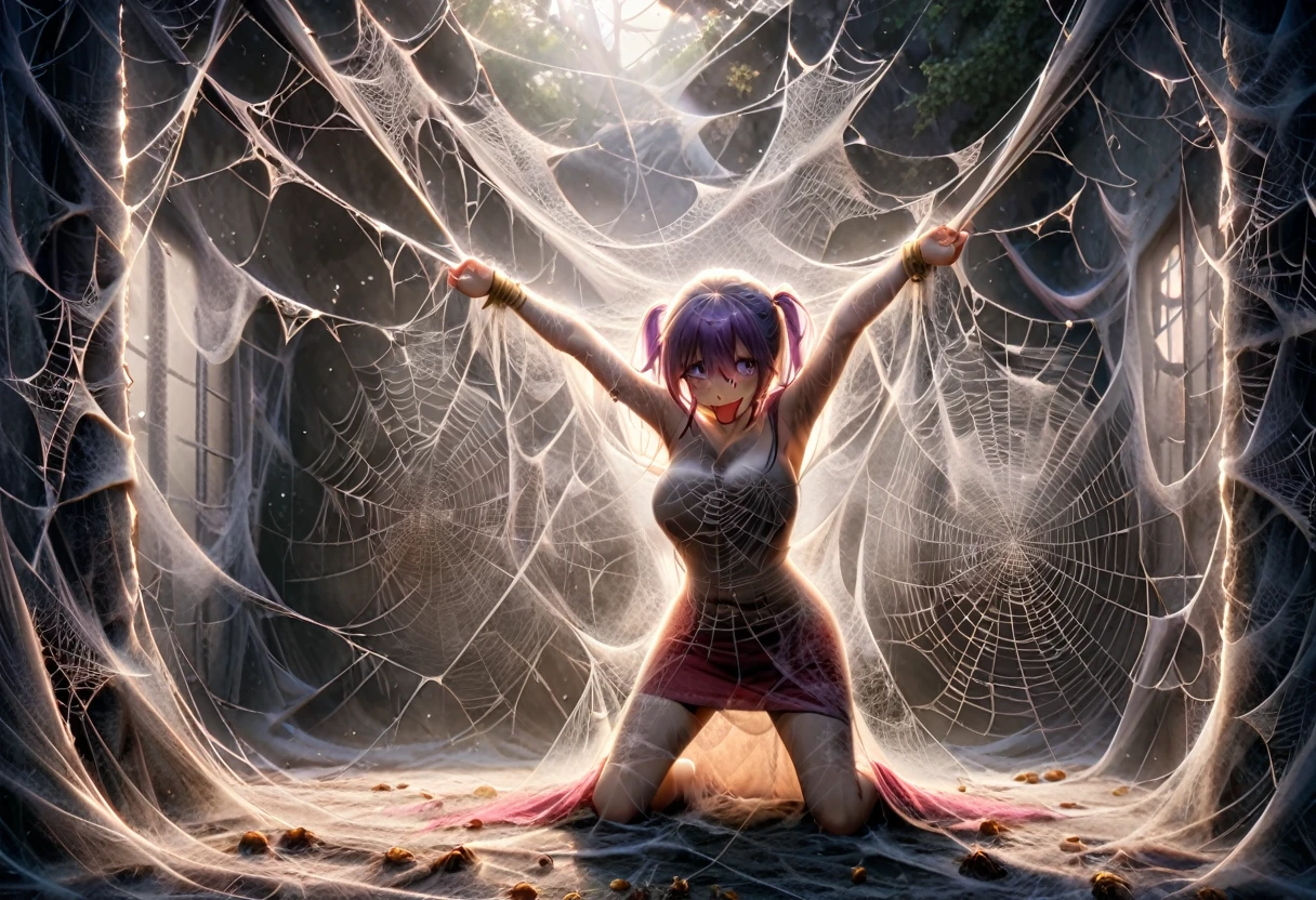 (((beautiful female body))),(((closeup of twilight sparkle as a sweet charming hot seductive horny model))), (((very long ponytail hair))) ,(((purple eyes))),(((captured by spiderweb wall)))), (((touching herself))),(((spiderweb and cave in background))),(((lewd and erotic posing))), (((happy orgasm smile face))) ,(((nude and naked ))) , (((upskirt view))) ,breasts are visible , (((wear high heels))) ,golden bracelets , (((perfect breasts))) , lush breasts , Bulky Breasts , voluminous breasts ,(((peeping the viewer))),(((bare belly))),(((bare legs))),(((close view))),(((spider web covered environment))),(((cocoon))),(((cobwebs)))