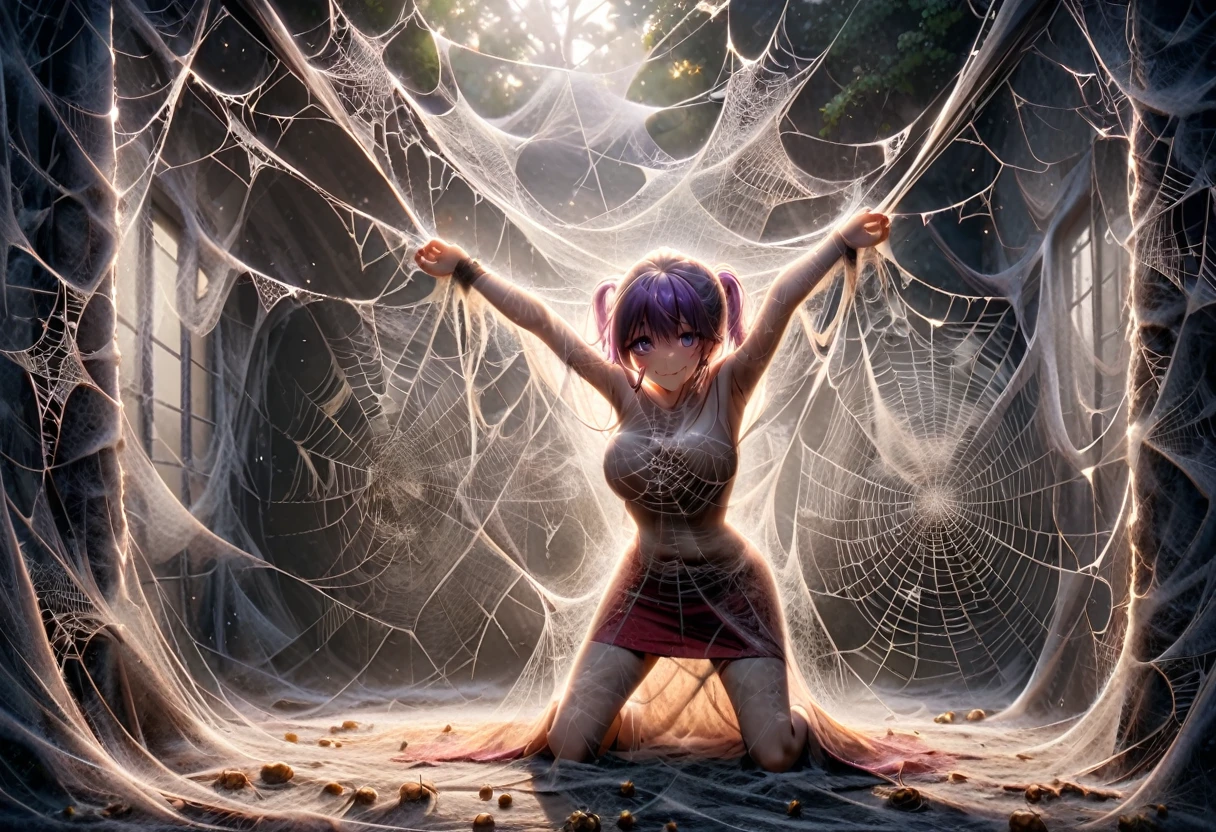 (((beautiful female body))),(((closeup of twilight sparkle as a sweet charming hot seductive horny model))), (((very long ponytail hair))) ,(((purple eyes))),(((captured by spiderweb wall)))), (((touching herself))),(((spiderweb and cave in background))),(((lewd and erotic posing))), (((happy orgasm smile face))) ,(((nude and naked ))) , (((upskirt view))) ,breasts are visible , (((wear high heels))) ,golden bracelets , (((perfect breasts))) , lush breasts , Bulky Breasts , voluminous breasts ,(((peeping the viewer))),(((bare belly))),(((bare legs))),(((close view))),(((spider web covered environment))),(((cocoon))),(((cobwebs)))