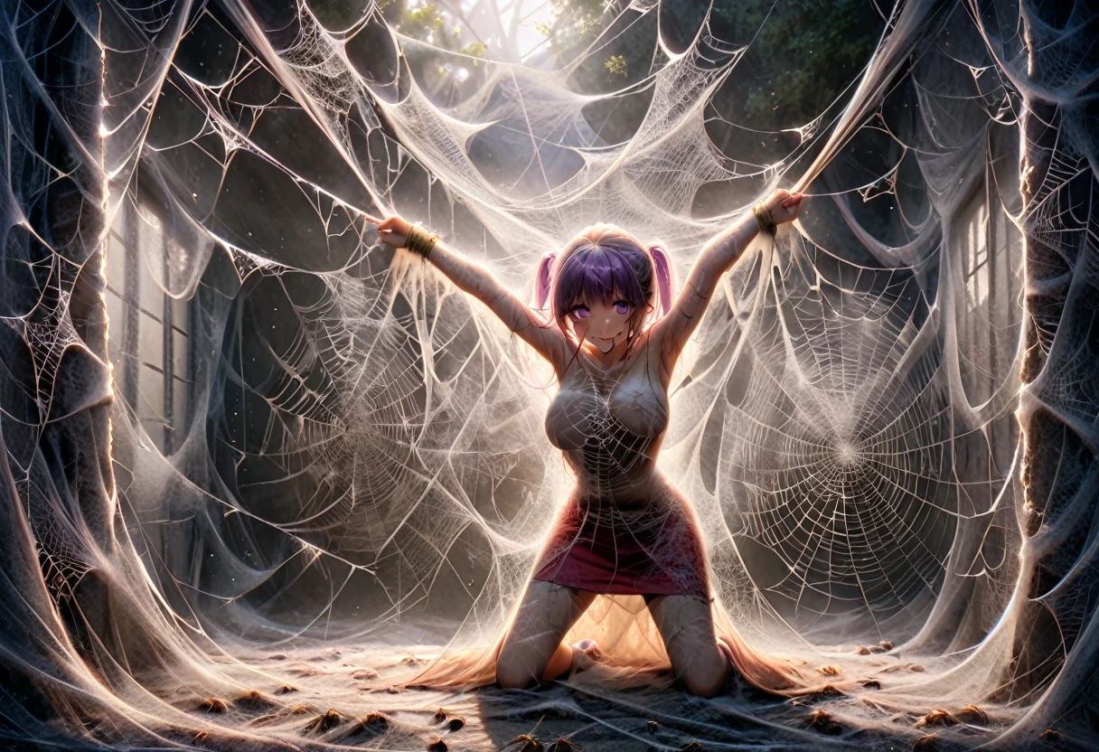 (((beautiful female body))),(((closeup of twilight sparkle as a sweet charming hot seductive horny model))), (((very long ponytail hair))) ,(((purple eyes))),(((captured by spiderweb wall)))), (((touching herself))),(((spiderweb and cave in background))),(((lewd and erotic posing))), (((happy orgasm smile face))) ,(((nude and naked ))) , (((upskirt view))) ,breasts are visible , (((wear high heels))) ,golden bracelets , (((perfect breasts))) , lush breasts , Bulky Breasts , voluminous breasts ,(((peeping the viewer))),(((bare belly))),(((bare legs))),(((close view))),(((spider web covered environment))),(((cocoon))),(((cobwebs)))