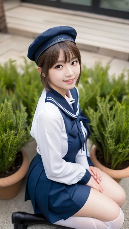 (a gorgeous japanese idol, age 22 , wearing seifuku, school uniform, sailor moon, jk uniform, high-school uniform, red ribbon, s...