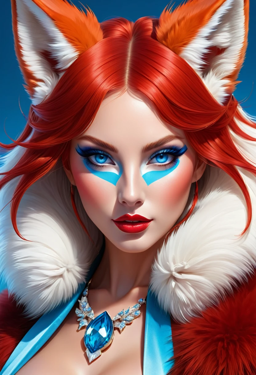 Anthropomorphic kitsune-satyr dutchess. red fur. Crystal blue eyes. Official Art – An Award-Winning Digital Masterpiece In 4K Ultra HD, Extreme Detail And Intricate Realism. Symmetrical Face. This bright and colorful Concept Art Brought To Life By The Hands Of Artists Like Wlop & Artgerm In A Stunning 2D Vector Illustration. Background Is A Panoramic Vista.
