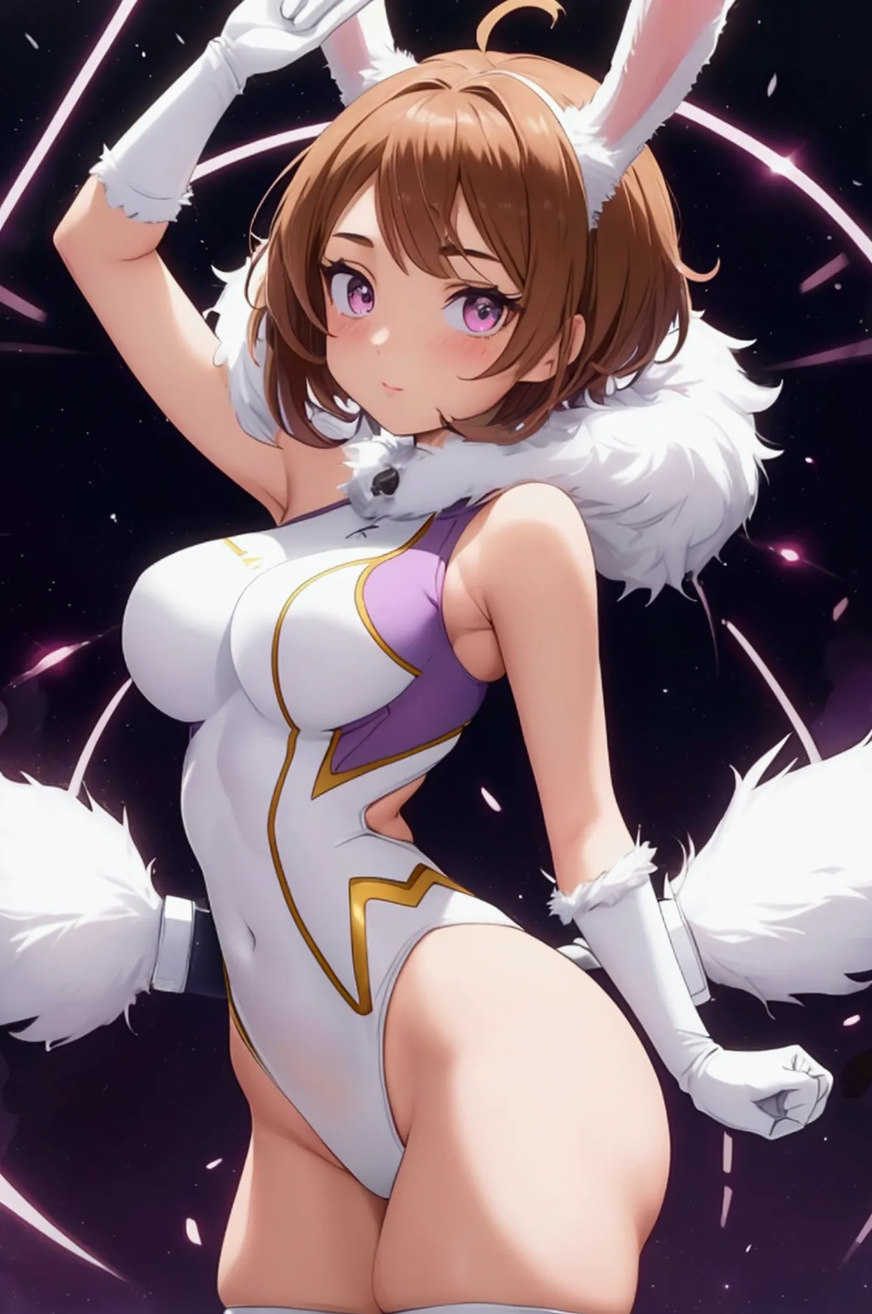 ochaco uraraka, 1girl, anime, hair cafe, short hair, sexy, big aass (best quality: 1.3), (4k quality), best quality, high resolu...