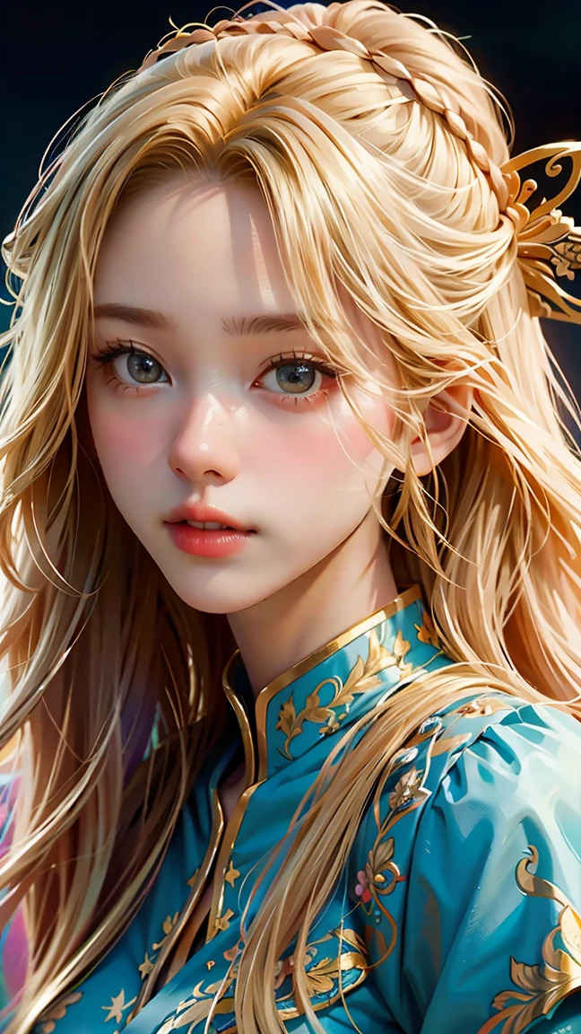 a close up of a woman with long blonde hair holding a cell phone, inspired by Magali Villeneuve, fantasy art portrait, fantasy portrait art, detailed matte fantasy portrait, alice x. zhang, fantasy portrait, epic fantasy art portrait, beautiful fantasy art portrait, magali villeneuve', graphic artist magali villeneuve, fantasy genre portrait, epic fantasy digital art style