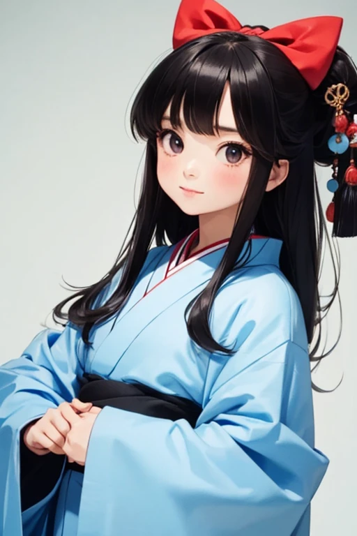 there is nothing, Highest quality, Japanese Girls, 10 years old，pretty girl， ，Black hair straight，evil girl，Cute kimono，