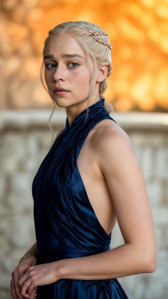 masterpiece, stunning portrait photo of khls woman, sleeveless, erotic costumes, sensual satin dress, game of thrones inspired costumes, intricate, compelling, cinematic, 