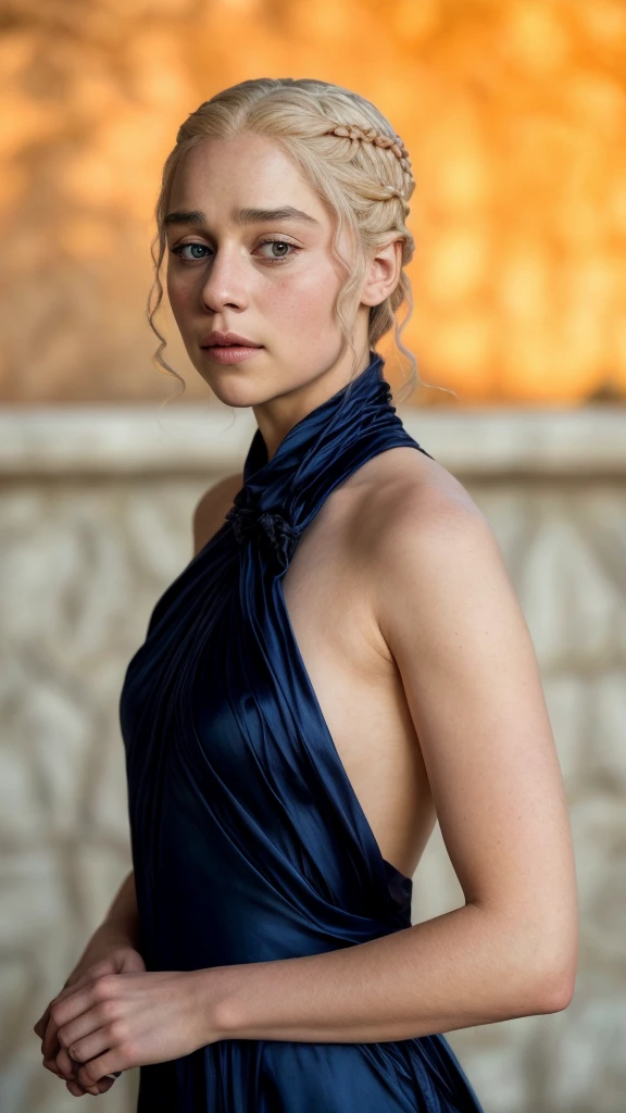 masterpiece, stunning portrait photo of khls woman, sleeveless, erotic costumes, sensual satin dress, game of thrones inspired costumes, intricate, compelling, cinematic, 