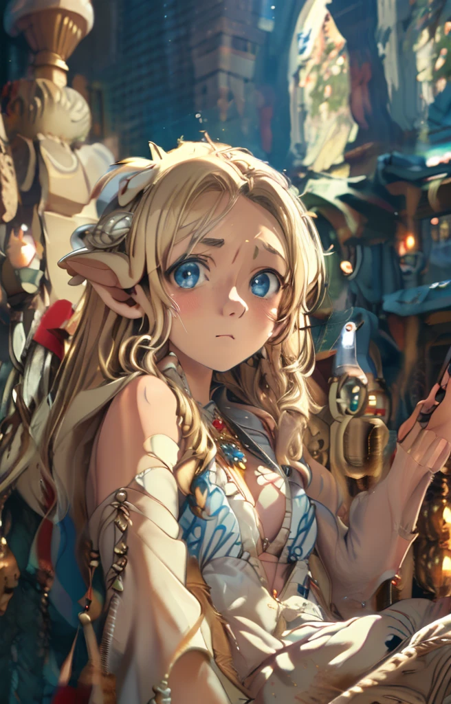 Marcille ，girl、Background by、Angelic、Blanche、Kawaii、Exquisite，big eyes、Small chest，Strapless bikini underwear，Teardrop-shaped breasts，feather，