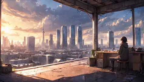 world end,shelter,chillout,wide view,city