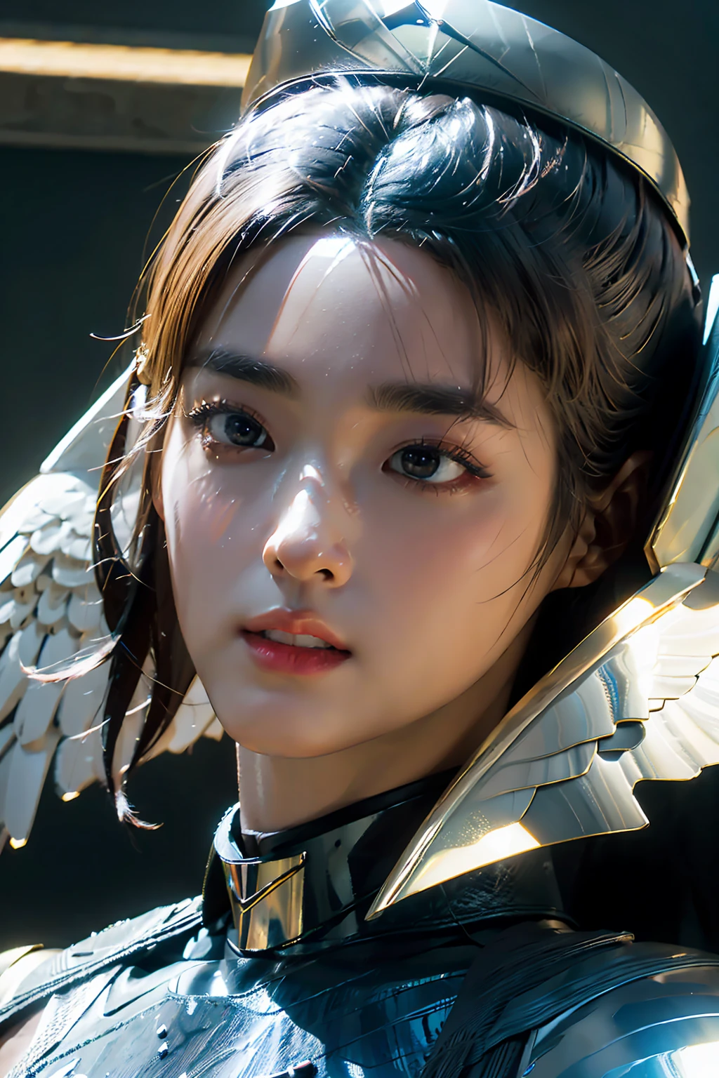 (l1vvydunne:.95), High angle photo of stunning young valkyrie woman in Stefan Kostic style, realistic skin texture,(Winged helmet:1.1), (valkyrie armor:1.2), 1 / 2 Body Crop, 8 5mm art lens, F 1. 2, sharp focus, 8k high definition, incredibly detailed, convoluted, elegant, Stanley Lau(Stanley Lau)Wow Art Jereum(artgerm)the art of