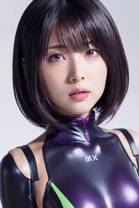 have sex,score_9, score_8_superior, score_7_superior, k4m0r1,one girl,purple bodysuit,habit,purple eyes, portraiture,sauce_anime...