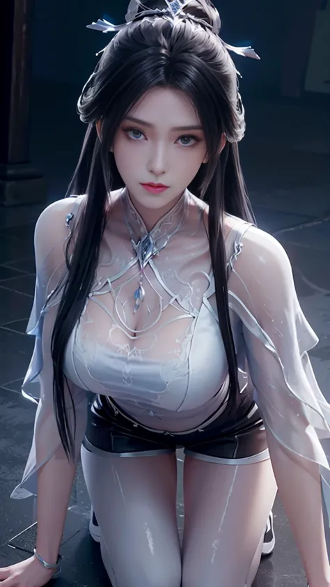 a white hair、close-up of miss wearing white mask, beautiful character painting, guweiz, gurwitz-style artwork, white-haired god,...