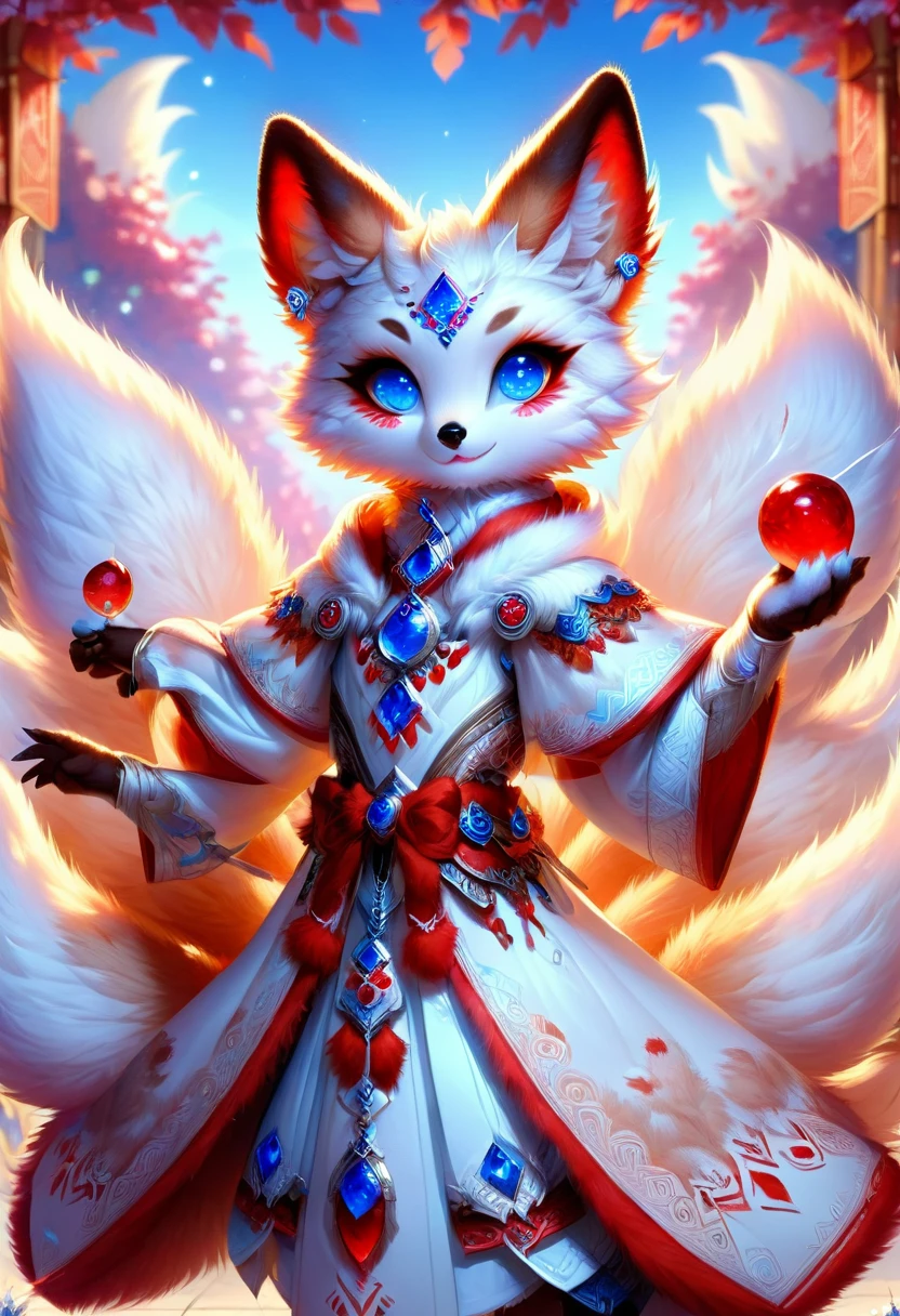 Duchesse kitsune-satyre anthropomorphe. fourrure rouge. yeux bleu cristal. Œuvre numérique primée – Un chef-d'œuvre numérique en 4K Ultra HD, Détails extrêmes et réalisme complexe. visage symétrique. Cette œuvre conceptuelle brillante et colorée a été portée à la vie par les mains d'artistes comme Wlop & Artgerm dans une superbe illustration vectorielle 2D. L&#39;arrière-plan est une vue panoramique.
