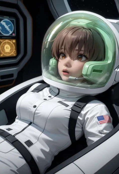 eva helm, spacesuit , astronaut),helmet, space helmet,spacesuit:1.15), white cargo pants, (ugh, wtf do these buttons do:1.3), in...