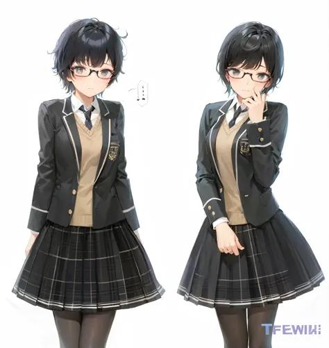 twins with short black hair and glasses