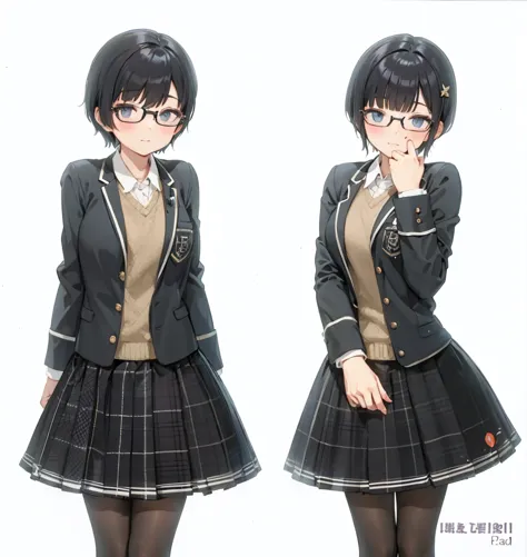 twins with short black hair and glasses