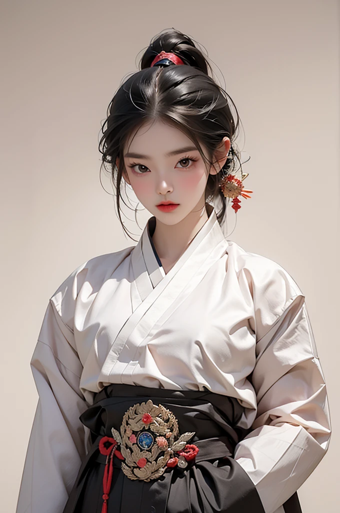 one person 16th century korean woman, hanbok, traditional korean clothing, portrait, upper body, sexy beauty, seductive, mature, sensual, Ink painting