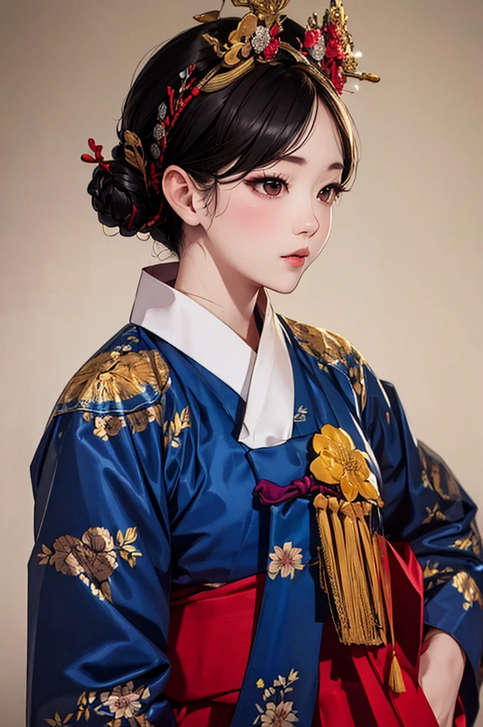 one person 16th century korean woman, hanbok, traditional korean clothing, portrait, upper body, sexy beauty, seductive, mature, sensual, Ink painting