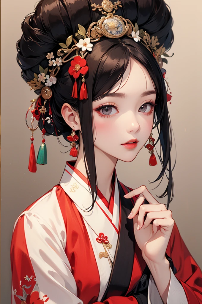 one person 16th century korean woman, hanbok, traditional korean clothing, portrait, upper body, sexy beauty, seductive, mature, sensual, Ink painting