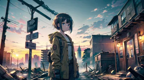 (masterpiece),  one girl,  post-apocalyptic