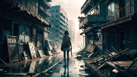 (masterpiece),  one girl,  post-apocalyptic