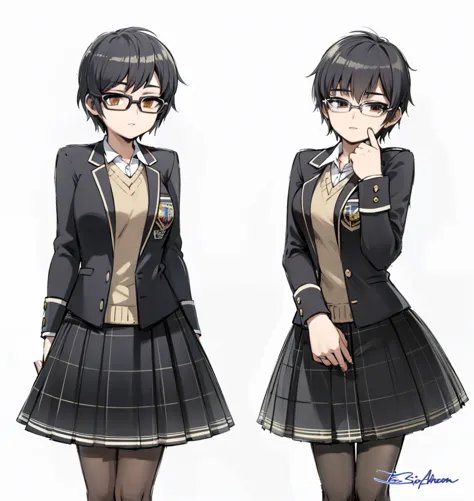 twins with short black hair and glasses