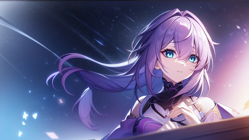 SatousAunt, light purple hair, long hair, single braid, pink dress, black hole, visual novel cg style, BREAK looking at viewer, BREAK (masterpiece:1.2), best quality, high resolution, unity' 8k wallpaper, (illustration:0.8), (beautiful detailed eyes:1.6), extremely detailed face, perfect lighting, extremely detailed CG, (perfect hands, perfect anatomy)