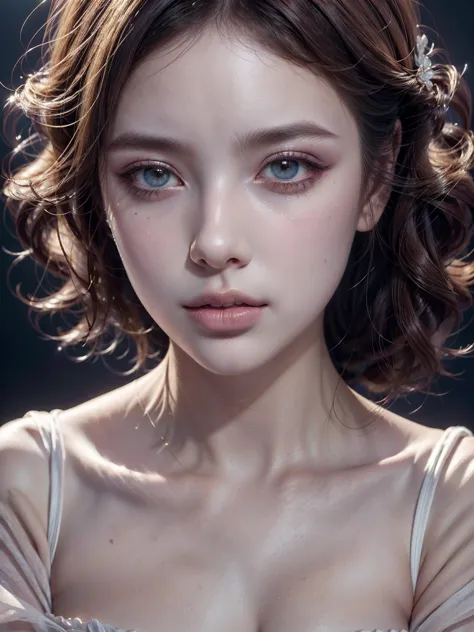 detailed skin, delicate features, vibrant colors, soft lighting, digital painting, realistic portrait, high resolution, vivid ey...