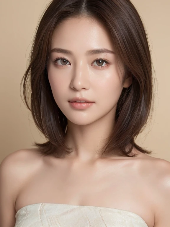 ((highest quality, 8K, masterpiece:1.3)), concentrate: 1.2, Perfect body beauty: 1.4, Hips: 1.2, Layered Haircut, Highly detailed face and skin texture, Delicate eyes, double eyelid, whitened skin, Long brown hair、slim、thin、Model Body Type