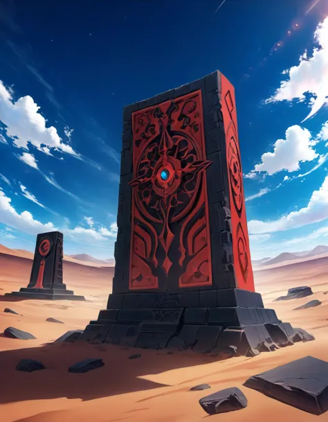 long desert, clear sky, scenario, moonligh, stele, high qualiy, anime styling