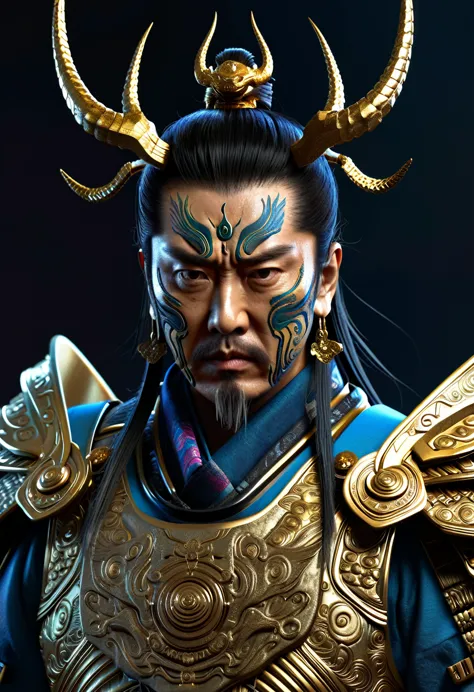 the warlord, cyberpunk samurai warrior, junji murakami style, intricate details, hyper realistic, insanely realistic and intrica...