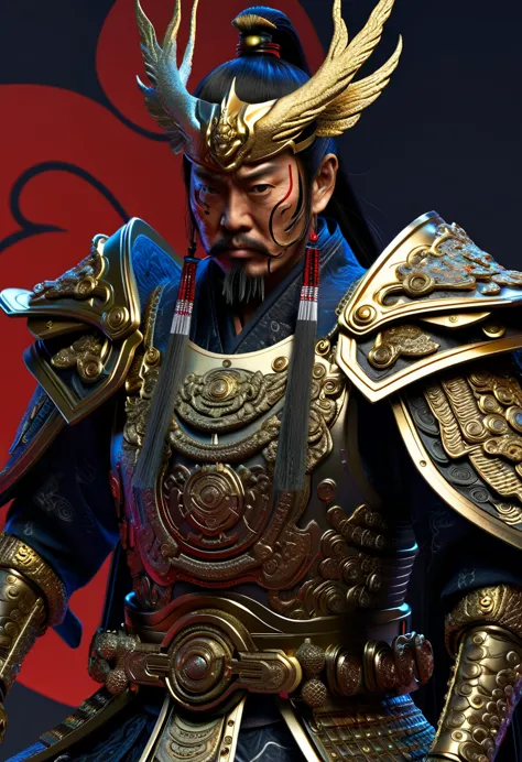 the warlord, cyberpunk samurai warrior, junji murakami style, intricate details, hyper realistic, insanely realistic and intrica...