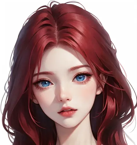 anime girl with red hair and blue eyes, detailed portrait of anime girl, stunning anime face portraits, beautiful anime portrait...