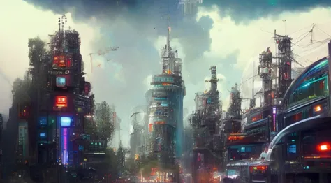 create realistic and immersive images of futuristic cyberpunk cities in 4k quality. images should depict high-tech urban environ...