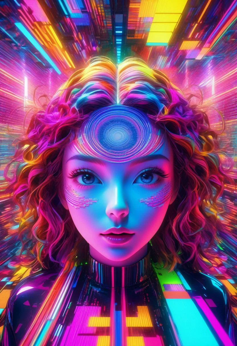 a surreal digital meme, psychedelic brain waves, neon information flow, cultural transmission of subconscious abstract patterns, glitch art cyberpunk cinematic lighting, hyper detailed 8k photorealistic volumetric ray traced studio lighting, vibrant psychedelic colors, viral social media cultural phenomenon