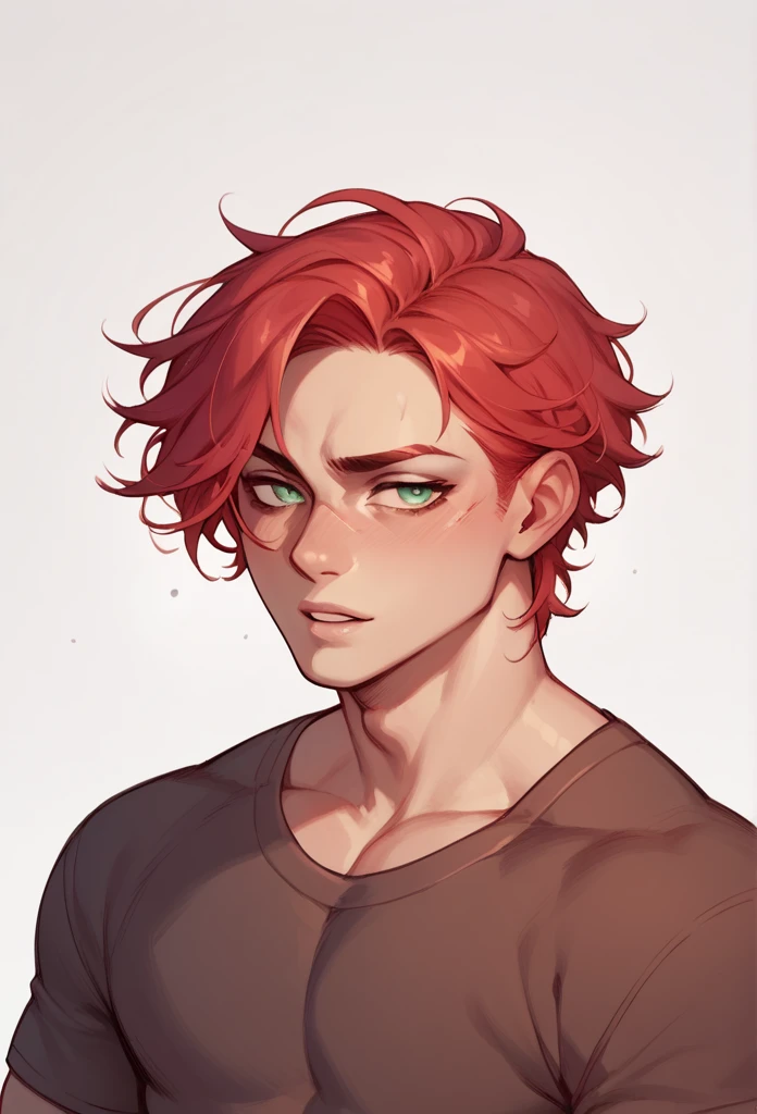 boy, Red-Haired, hairless, light green eyes