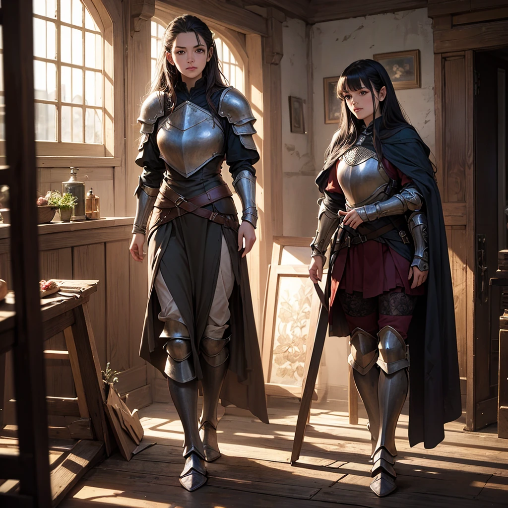 CG, Unity, 8k, wallpaper, Highest quality, masterpiece, Lovely lady, 18-year-old, (Realistic), Best lighting, Complex pupil, Intricate weaving, Detailed Background,The Hobbit,A composition that shows the whole body,One Woman,Full Body,Knight in Armor,(Hide one&#39;s face with a helmet),Beauty