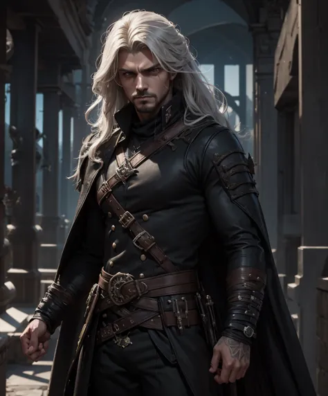 dashing male swashbuckler dressed in black.  excellent fashion sense.  attractive.  daring.  romantic.  stoic.  moody.  brooding...