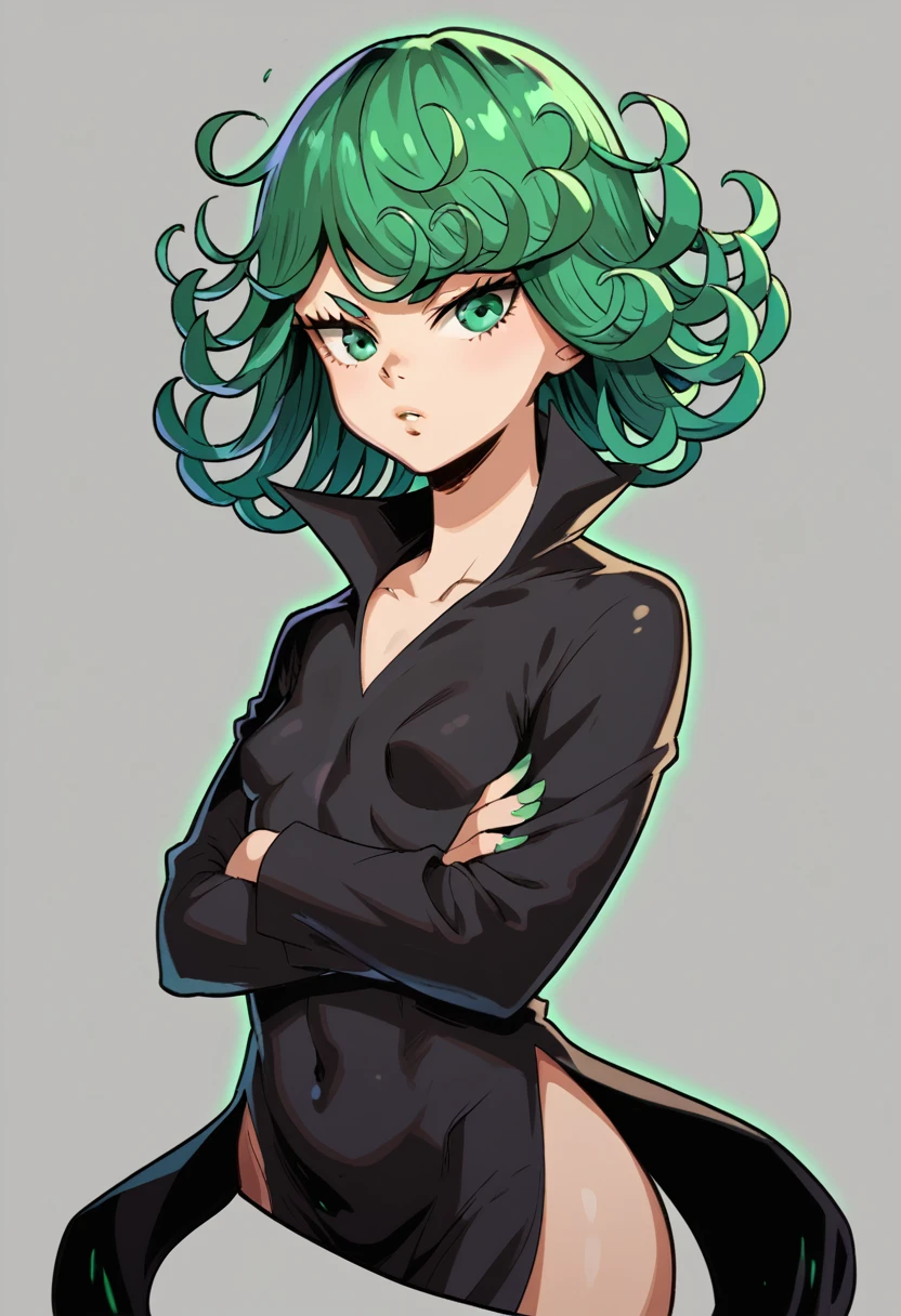 score_9, score_8_up, score_7_up, BREAK shadow, portrait, 1girl, solo, tatsumaki, glowing,