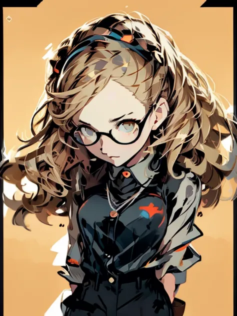 ((chibi)), big head, focus face, flat avatar, in the art style of persona5, (masterpiece:1.2, highest quality), (realistic, phot...