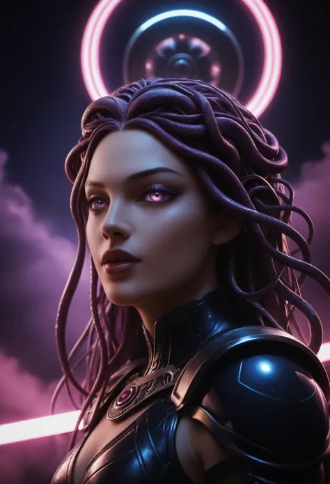 score_9, score_8_up, score_7_up, 1 female medusa alien, a scene from a science fiction movie, beautiful detailed eyes, a third e...