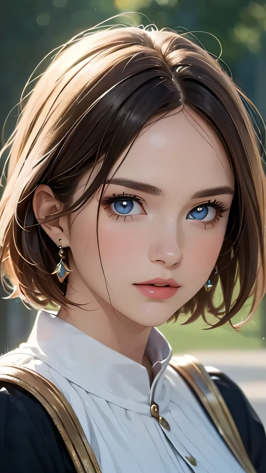 (highest quality,4k,8K,High resolution,masterpiece:1.2),Super detailed,realistic:1.37,portrait,blonde,blue eyes,white skin,medieval clothing,detailed facial features,beautiful lips,gorgeous eyes,A wonderful expression,retro style,soft lighting,Bright colors,short hair,break,