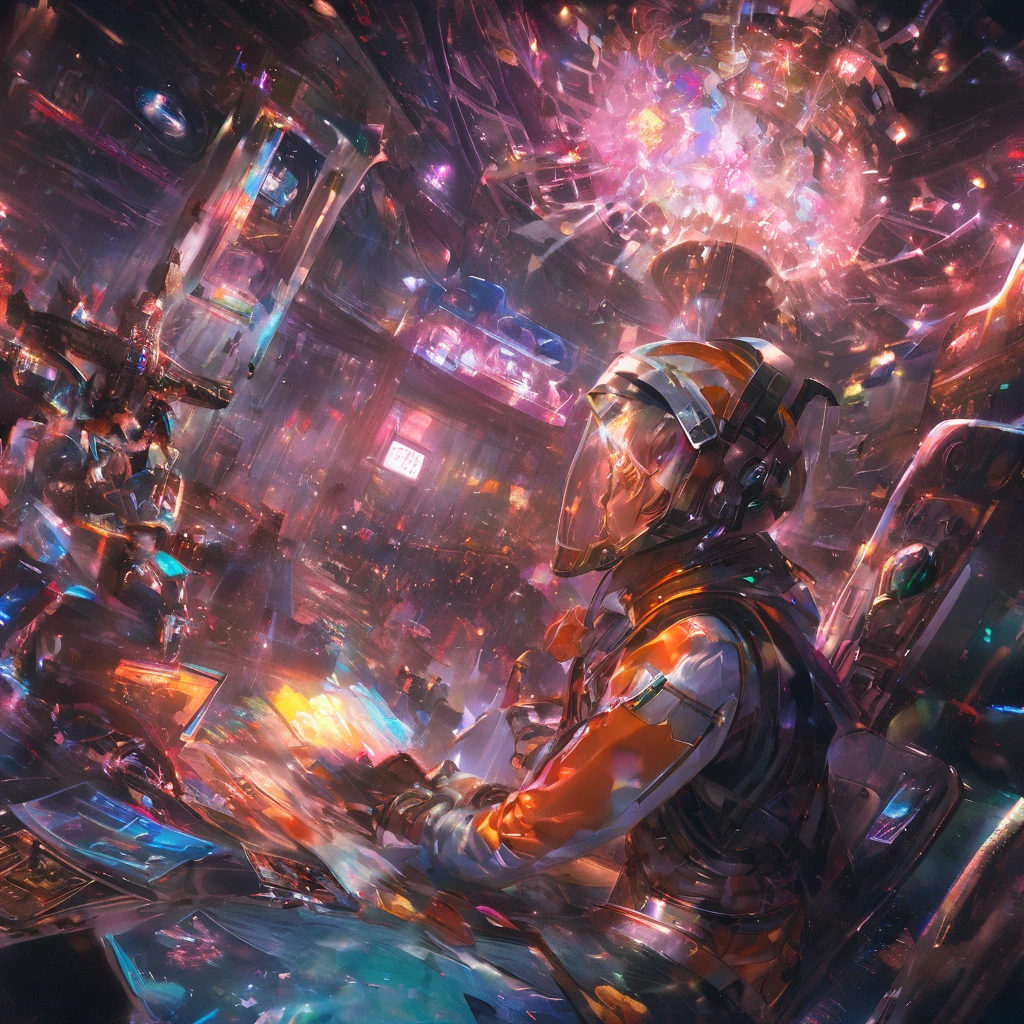 An 8K high-resolution illustration of an astronaut playing poker at a glamorous Las Vegas casino. The astronaut, in a full space suit with the helmet set aside, is seated at a classic poker table surrounded by the vibrant, neon-lit ambiance of Las Vegas. The casino is bustling with activity, featuring opulent decor, bright lights, and large digital screens displaying casino games. The poker table is covered with chips, cards, and a glowing green felt surface. The astronaut is engaged in the game, displaying a confident demeanor, while other players and casino-goers, dressed in stylish attire, are visible in the background. The scene captures the exciting contrast between the futuristic space suit and the glamorous, high-energy atmosphere of Las Vegas.

High resolution, masterpiece, 最high quality, accurate, detail, 高いdetail, High-resolution model, high quality, 