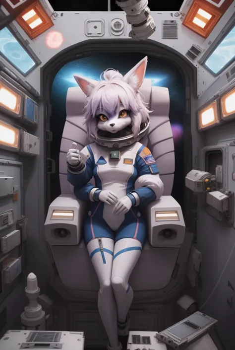 mujer enorme tetona anime - style image of a woman in a space station rabbit , high resolution commission, pov art hairy, in a s...